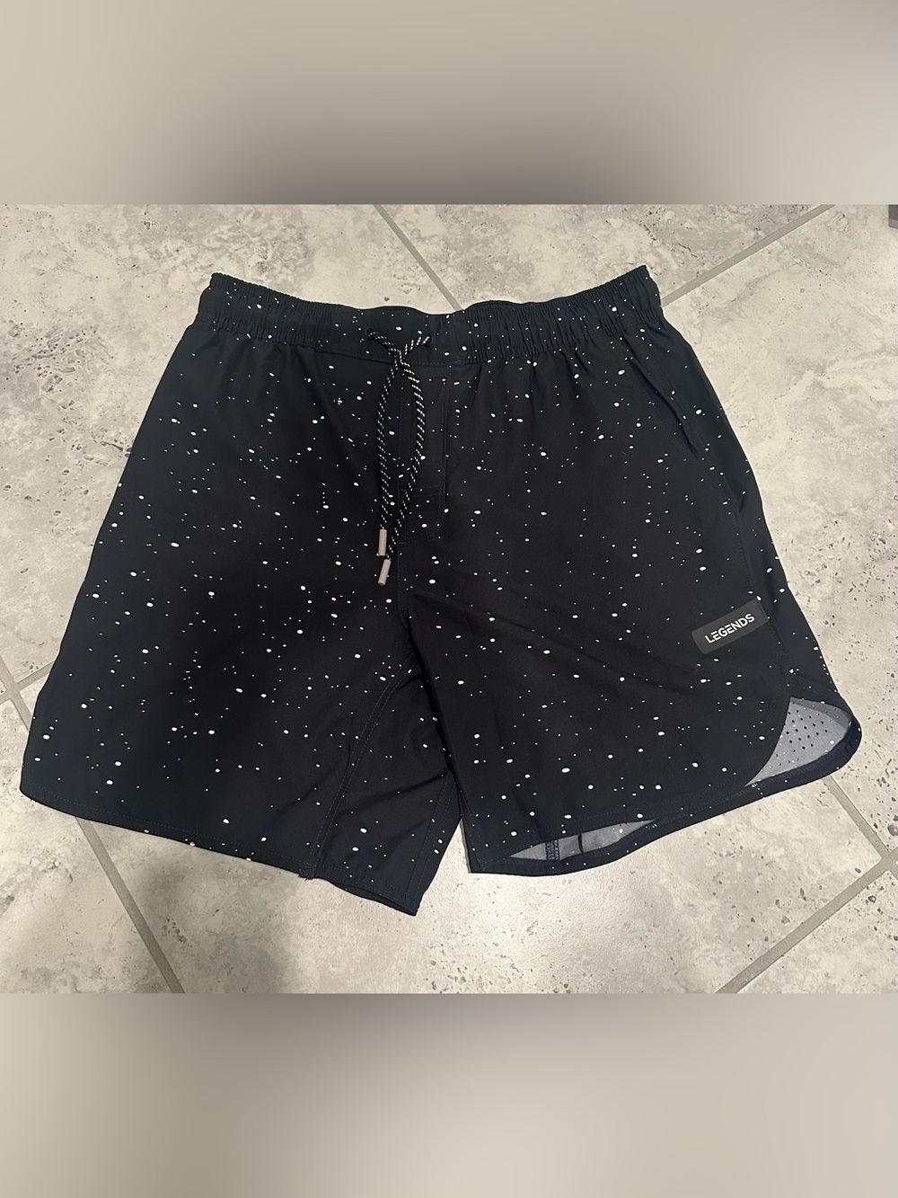 Legends Luka Splatter Print shorts in a black and white colorway